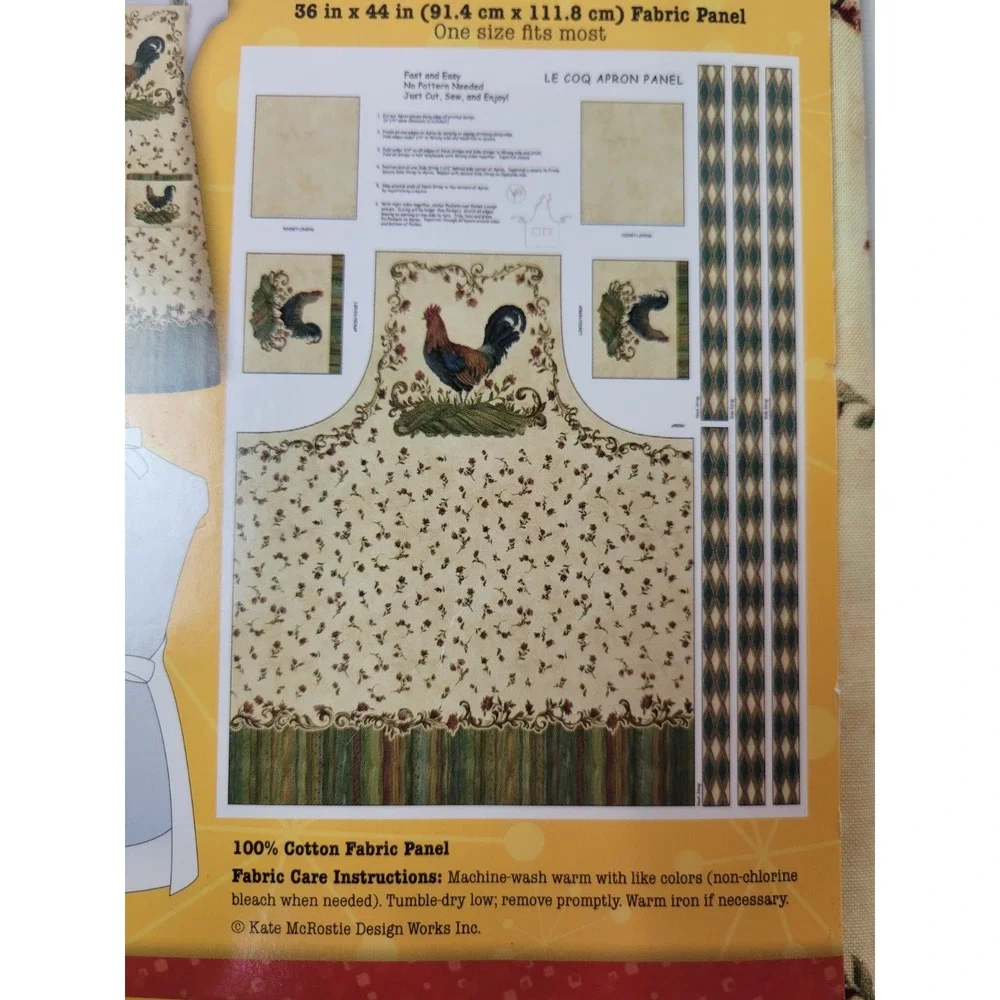 New Domestic Diva Aprons Cut Sew Kit The Gabrielle‎ Rustic Chicken Rooster